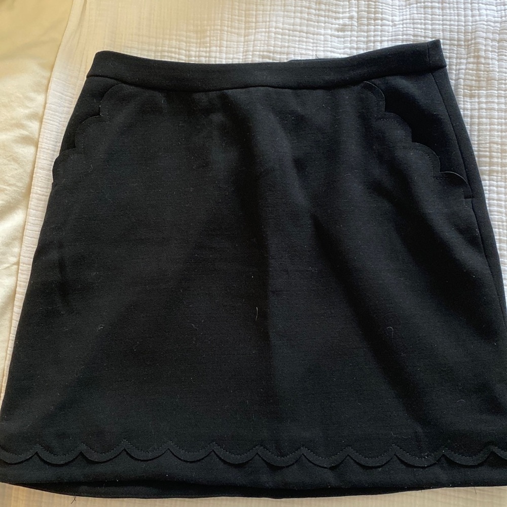 Black Scalloped Mini Skirt